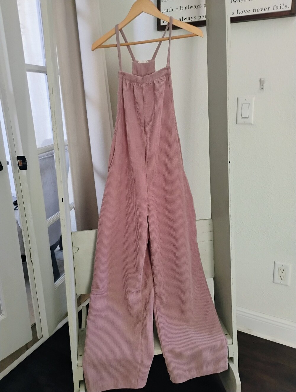 Women’s Pink Wide-Leg Corduroy Jumpsuit